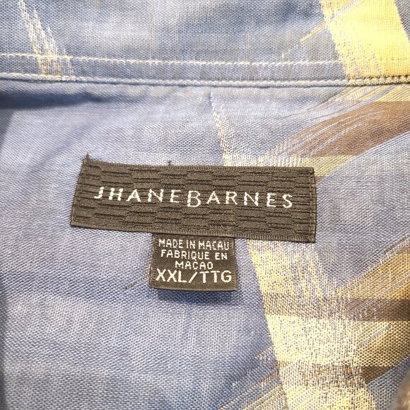 Jhane Barnes XXL Button-Down Shirt – 100% Cotton – Blue/Tan Plaid – Lightweight - Picture 10 of 10